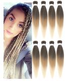 LDMY Pre-Stretched Braiding Hair Extensions - 8PCs 26 Ombre Brown Blonde Synthetic Kanekalon Hair for Braiding - Lightweight 90g/PC - Buy Online on GoSupps.com
