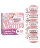 Gillette Venus Comfortglide Spa Breeze Razor Blades - 9 Replacement Blades for Women | Smooth & Effortless Shaving - Buy Online on GoSupps.com