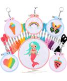 Pllieay 6 Pcs Cross Stitch Kits for Kids 7-13 | Embroidery & Needlepoint Starter Kit with Instructions for Backpack Charms & Ornaments - Buy Online on GoSupps.com