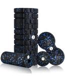 Fascia Roller Set - 3D Textured Massage Roll for Muscle Relief | Foam Scooter & Ball for Yoga & Connective Tissue Health - Buy Online on GoSupps.com