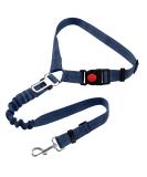 Adjustable Blue Safety Harness for Dogs | Elastic Buffer & 360 Rotary Carabiner | Heavy-Duty Nylon Pet Seat Belt - Buy Online on GoSupps.com