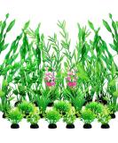 Quozuo 25 Pieces Artificial Aquarium Plants - Easy Green Plastic Decor for Stunning Aquariums - Buy Online on GoSupps.com