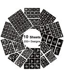 Henna Tattoo Stencils Kit - 10 Reusable Sheets for Women, Girls, and Kids | 200+ PCS Templates for Indian Arabian Glitter Airbrush Tattoos on Face & Body - Buy Online on GoSupps.com