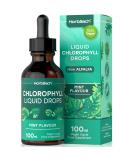 Liquid Chlorophyll Drops for Water | 100ml - 3+ Months Supply | Vegan Liquid Food Supplement Extracted from Alfalfa | Mint Flavour | by Horbaach - Buy Online on GoSupps.com