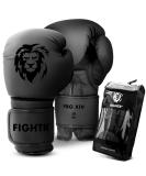 Fightr boxing gloves with the best seat for maximum stability |Men and women |For boxes MMA Muay Thai kickboxing & martial arts 08 10 14 16 oz |including carrying bag 12 oz all black - Buy Online on GoSupps.com