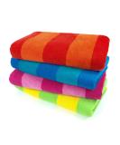 Ben Kaufman 100% Cotton Velour Towels - Large Cotton Towels - Soft & Absorbant - Assorted Striped Colors - 30 x 60 - 4 Pack - Buy Online on GoSupps.com