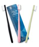 Ultra-Soft Toothbrush for Sensitive Teeth - 20000 Floss Bristles - Manual Dental Brush for Adults - Pink, Black, Green - Great Cleaning Effect - Buy Online on GoSupps.com