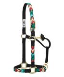 Weaver Leather Adjustable Black/Multi Chevron Patterned Nylon Horse Halter - Average Horse - Buy Online on GoSupps.com
