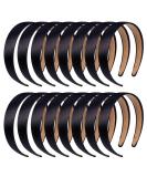 anezus 16 Pcs Satin Headbands Bulk 1 Inch Anti-slip Black Ribbon Hair Bands Plain Hard Headbands for Women Girls DIY Craft Hair Accessories (Black) - Buy Online on GoSupps.com