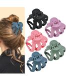 Lolalet Octopus Hair Claw Clips 5 Pack Non-slip Jaw Clips Medium Hair Clamps for Thick Curly Long Hair Wide Grip Hair Accessories for Women Girls -Style A Black/Pink/CornflowerBlue/Plum/CadetBlue - Buy Online on GoSupps.com