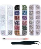 4200 Pieces Rhinestones Nail Art Kit - 36 Colors Glitter Stones & Accessories | Crystal Nail Decorations with Pitcher & Dotting Pen - Buy Online on GoSupps.com