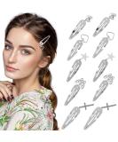 OIIKI 20 PCS Metal Hair Clips with Pendant - Goth Star, Heart, Butterfly Snap Clips - Silver Hairpins for Women & Girls - Buy Online on GoSupps.com