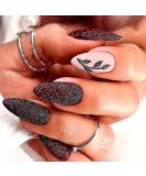 24Pcs Almond Matte Red Press on False Nails with Leaves Designs - Stiletto French Tips Autumn Fake Nails - Buy Online on GoSupps.com