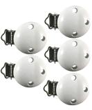 Pollutant-Free Baby Pacifier Clip | 5x White Wood Clips - Safe & Stylish - Buy Online on GoSupps.com
