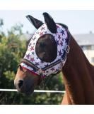 Harrison Howard Super Comfort Stretchy Fly Mask - UV Protection Large Eye Space Medium Size Red & Blue Star Design - Buy Online on GoSupps.com