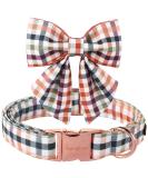 Unique Style Paws Dog Collar - Comfortable Cotton Fly Collar for Young Girl Dogs | Adjustable S Size (10-16in) - Colorful Grille Design - Buy Online on GoSupps.com