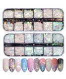 Ebanku 2 boxes 24 colographic nail hogmacles colorful flakes nail art glitter sequins diy decal pictures decoration for face body eyes for party halloween christmas - Buy Online on GoSupps.com