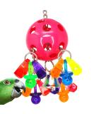 Colorful Plastic Bell Paci Pull Toy for Parrots and Similar Birds - Interactive and Pullable with Acrylic Ring & Pacifier - Buy Online on GoSupps.com
