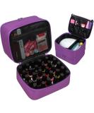 ButterFox Nail Polish Storage Case - Fits UV Dryer Light & 30-40 Bottles - Nail Supplies Organizer (Burgundy Purple) - Buy Online on GoSupps.com