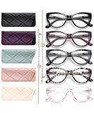 Gaoye 5 Pack Cat Eye Reading Glasses for Women - Blue Light Blocking Anti-Glare with Eyeglasses Chain - 1.25x Magnification - Buy Online on GoSupps.com