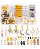 Messen 121Pcs Dreadlocks Jewelry Crystal Loc Adornment Set - Hair Accessories with Wood Beads, Hair Cuffs, Rings, and Pendants for Braids - Gold Finish - Buy Online on GoSupps.com