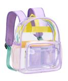 Clear Mini Stadium Approved Transparent Backpack - Heavy Duty 12x12x6 Waterproof Book Bag for Teens, Girls, Women - Ideal for Concerts, Sporting Events, Travel, Work, School - Lavender - Buy Online on GoSupps.com