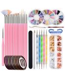 50-Piece Gel Nails Accessories Kit: Nail Art Brushes Foil Stickers Manicure Tapes & More International Shipping Available - Buy Online on GoSupps.com