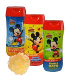 Disney Mickey Mouse 4pc Bathroom Collection - Body Wash, Shampoo, Bubble Bath & Bath Scrubby - Buy Online on GoSupps.com