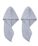 Polyte Hair Turban Towel - Microfiber 30x71 cm (Grey) - Pack of 2 | Fast International Shipping - Buy Online on GoSupps.com