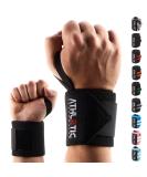 Athletics Aesthetics Black Wrist Bandages - 45cm Fitness Wraps for Strength Training Bodybuilding & CrossFit Support - Buy Online on GoSupps.com