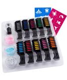 Blue Squid Hair Chalk Combs for Girls | Temporary Vibrant Hair Color | Washable Dye | Teenage Girls Gifts | 16 Piece Set with Glitter Tattoo | Ages 6-12 - Buy Online on GoSupps.com