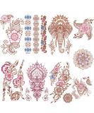 Aresvns Henna Tattoo Stickers - 9 Sheets, Waterproof Brown Designs for Women and Girls - Buy Online on GoSupps.com