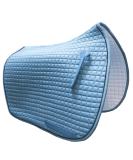 Huge Selection of Colorful Dressage Saddle Pads | Box-Quilted Cotton/Foam | PRI Pacific Rim Powder Baby Blue w/Black Piping - Buy Online on GoSupps.com