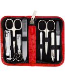 3 Swords Germany - brand quality 8 piece manicure pedicure grooming kit set for professional finger & toe nail care scissors clipper fashion leather case in gift box Made by 3 Swords (004017) RED - OSTRICH IMITATION - Buy Online on GoSupps.com