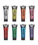 Moon Glitter Gel Set - 8 Vibrant 12ml Fine Glitter Colors for Face Painting - International Shipping Available - Buy Online on GoSupps.com
