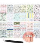 2800-Piece Mixed Summer Holiday Nail Art Stickers | 3D Flamingo, Cactus, Fruits, Leaves | Self-Adhesive Nail Decals with Tweezers - Buy Online on GoSupps.com