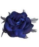 Royal Blue Rose Hair Clip Large Rose Fascinator Flower Hair Clip Blue Hair Accessories Clips Elastic Wedding Hair Flower 1pc - Buy Online on GoSupps.com