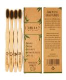 Bamboo Toothbrush Pack of 4 | Soft Bristles | Vegan & Biodegradable | Eco-Friendly & Sustainable | 100% BPA-Free | ECOMONKEY  - Buy Online on GoSupps.com