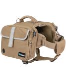 PETAMI Dog Saddle Bag for Medium Dogs - Travel Vest & 100 Socks - Light Brown Canvas - Buy Online on GoSupps.com