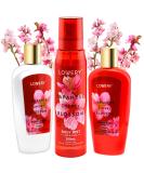 Japanese Cherry Blossom Bath and Body Gift Set - Spa Essentials for Men & Women | Natural Extracts Vitamin E & Shea Butter | Travel Self Care Kit - Buy Online on GoSupps.com