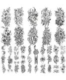Yazhiji Large Chrysanthemum and Lotus Flowers Temporary Tattoos - Waterproof Fake Stickers for Women - Buy Online on GoSupps.com