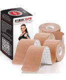 Kinesiology Tape 3 Pack - Latex Free, Water Resistant Tape for Muscles and Joints - Easy to Apply - Long Lasting Adhesive - Beige Pre-cut 3-Pack - Buy Online on GoSupps.com