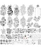 Yazhiji Large Sexy Flowers Collection Waterproof Temporary Tattoos - 49 Sheets for Women and Girls - Buy Online on GoSupps.com