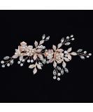 Rose Gold Wedding Hair Clip - Handmade Bridal Headpiece with Rhinestone Crystals - Buy Online on GoSupps.com