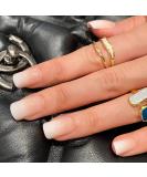 NOVO OVO Short Square Ombre Nude Gradient White Pink French Tip Fake False Press On Nails Kit with Glue - Milk Hat UK - Buy Online on GoSupps.com