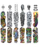 18 Sheets Full Arm Temporary Tattoo Set | Konsait Waterproof Sleeve Tattoo Body Stickers for Men and Women - Buy Online on GoSupps.com