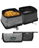PetAmi Collapsible Dog Bowls 2 Pack - Portable Water & Food Bowl for Pets - Travel, Hiking, Camping - Outdoor Gear Accessories | Gray - Buy Online on GoSupps.com
