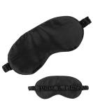 Silk Sleep Mask for Sleeping - Super Soft Mulberry Silk Eye Mask with Elastic Headband for Night Sleeping and Travel - Black - Buy Online on GoSupps.com