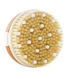 Natural Bristle Dry Skin Body Brush with Adjustable Strap and Massage Nodes - Exfoliates, Removes Cellulite, and Improves Lymphatic Functions - Buy Online on GoSupps.com