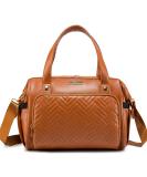 Leather Diaper Bag Tote for Mom & Baby Essentials | Spacious Maternity Hospital Bag in Brown - Buy Online on GoSupps.com